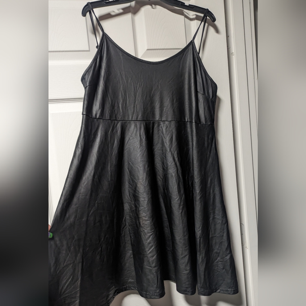 Pleather skater dress
